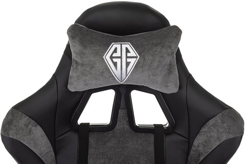Кресло компьютерное BRABIX ''Forcer GM-127'', 2 подушки, экокожа/велюр, черное/серое, 533216