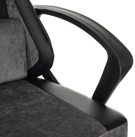 Кресло компьютерное BRABIX ''Forcer GM-127'', 2 подушки, экокожа/велюр, черное/серое, 533216