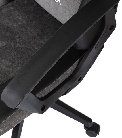 Кресло компьютерное BRABIX ''Forcer GM-127'', 2 подушки, экокожа/велюр, черное/серое, 533216