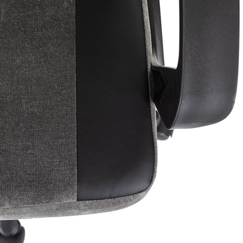 Кресло компьютерное BRABIX ''Forcer GM-127'', 2 подушки, экокожа/велюр, черное/серое, 533216