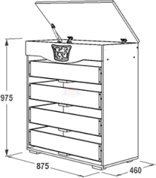 Комод с откидной крышкой Ольга 12 (МДФ)