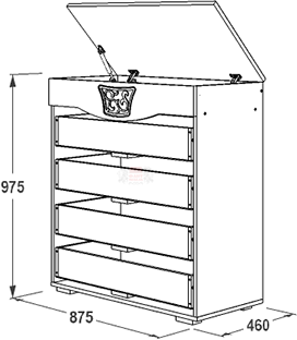 Комод с откидной крышкой Ольга 12 (МДФ)