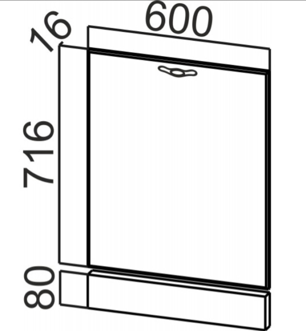 Фасад для посудомоечной машины 450/600 Прованс