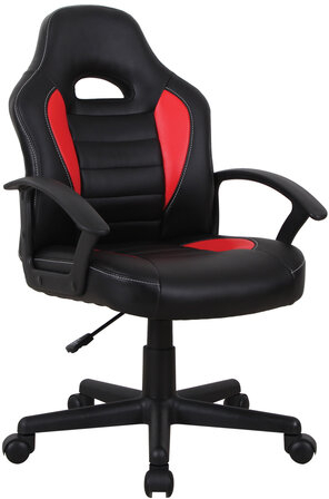 Кресло компьютерное BRABIX "Spark GM-201", экокожа, черное/красное, 532503