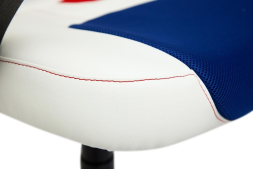 Кресло RUNNER кож/зам/ткань, белый/синий/красный, 36-01/10/08