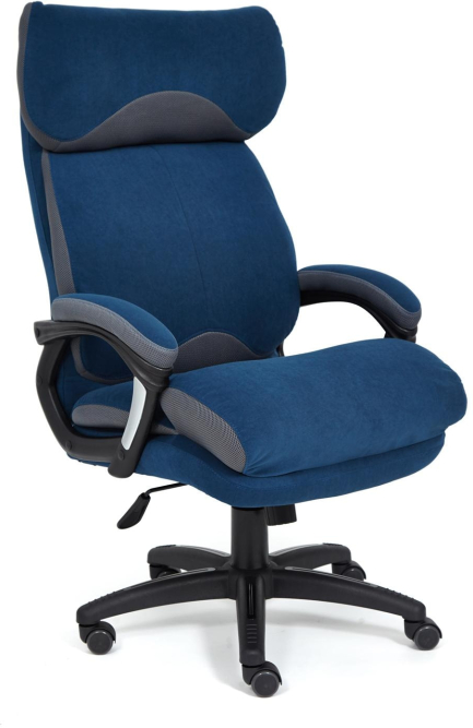 Кресло DUKE флок/ткань, синий/серый, 32/TW-12