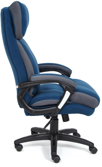 Кресло DUKE флок/ткань, синий/серый, 32/TW-12