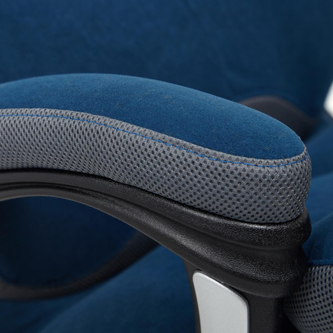 Кресло DUKE флок/ткань, синий/серый, 32/TW-12