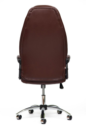 Кресло BOSS (хром) кож/зам, коричневый/коричневый перфорированный, 2 TONE/2 TONE /06