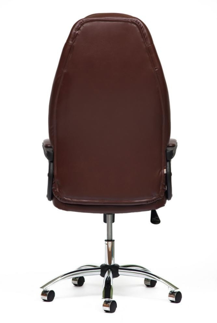Кресло BOSS (хром) кож/зам, коричневый/коричневый перфорированный, 2 TONE/2 TONE /06