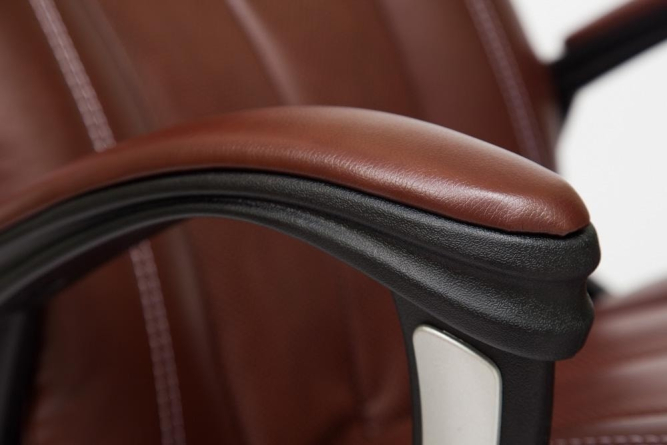 Кресло BOSS (хром) кож/зам, коричневый/коричневый перфорированный, 2 TONE/2 TONE /06