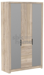 Шкаф 3-х дверный комб. (Зеркало/ЛДСП/Зеркало) Юта