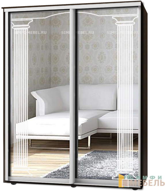 Шкаф-купе 2х дв Стандарт Пескоструй № 37