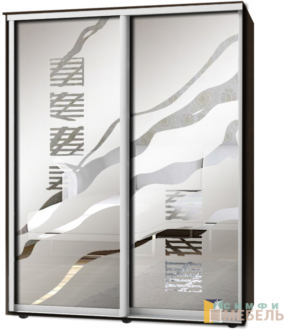 Шкаф-купе 2х дв Стандарт Пескоструй фон матовый № 73