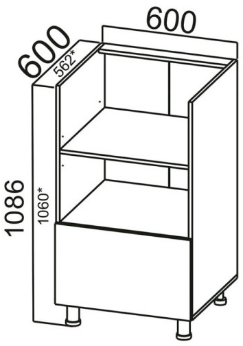 Стол-рабочий С600пя (под плиту с ящиком) Модерн