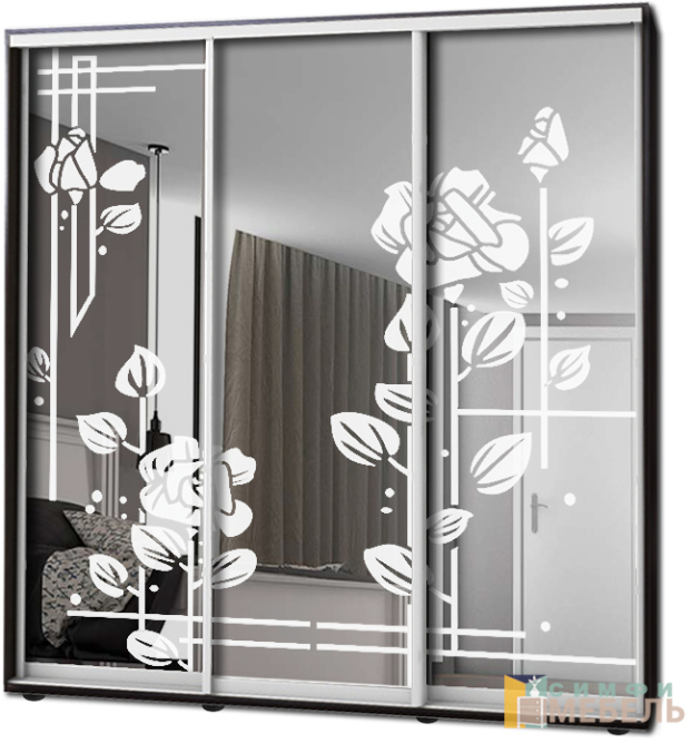 Шкаф купе 3х дв Пескоструй № 31