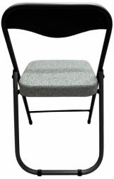 Стул складной для дома и офиса РС04К комфорт, черный каркас, рогожка светло-серая