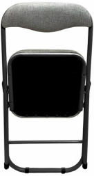 Стул складной для дома и офиса РС04К комфорт, черный каркас, рогожка светло-серая