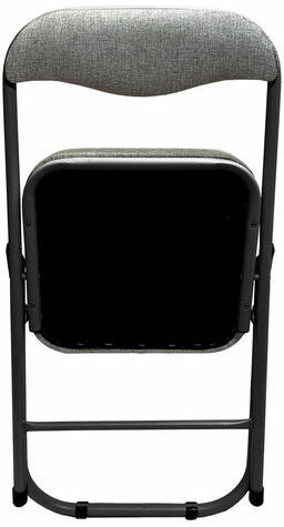 Стул складной для дома и офиса РС04К комфорт, черный каркас, рогожка светло-серая