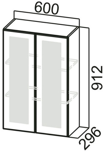 Шкаф навесной со стеклом Ш600с Вектор