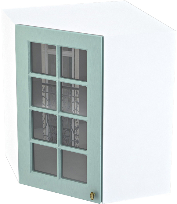 Шкаф верхний угловой с 1 створкой со стеклом Кухня Прованс ШВУС 590