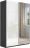 Шкаф-купе Прайм 2-х дверный (Зеркало/Стекло белое) Серый диамант