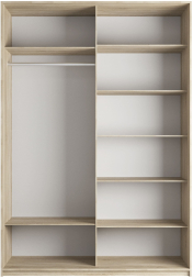 Шкаф-купе Прайм 2-х дверный (Зеркало/Стекло белое) Серый диамант