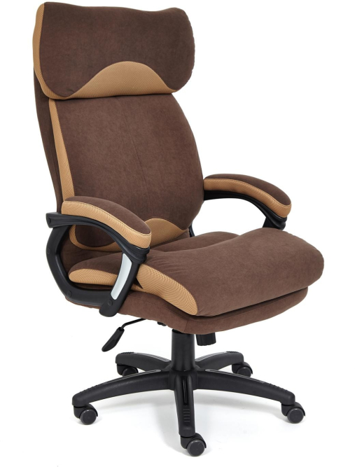 Кресло DUKE флок/ткань, коричневый/бронза, 6/TW-21
