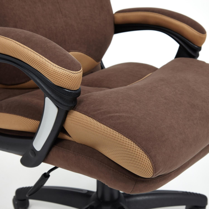 Кресло DUKE флок/ткань, коричневый/бронза, 6/TW-21