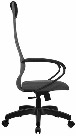 Кресло офисное МЕТТА "SU-B-8" пластик, ткань-сетка, сиденье мягкое, светло-серое