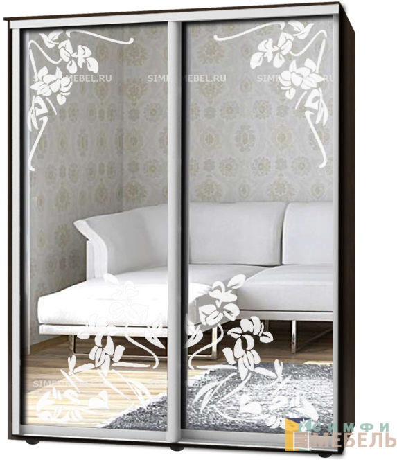 Шкаф-купе 2х дв Стандарт Пескоструй № 38