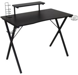 Стол компьютерный на металлокаркасе BRABIX "TECH GT-002", 1000х635х750 мм, черный, 641858