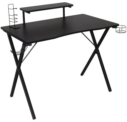 Стол компьютерный на металлокаркасе BRABIX &quot;TECH GT-002&quot;, 1000х635х750 мм, черный, 641858