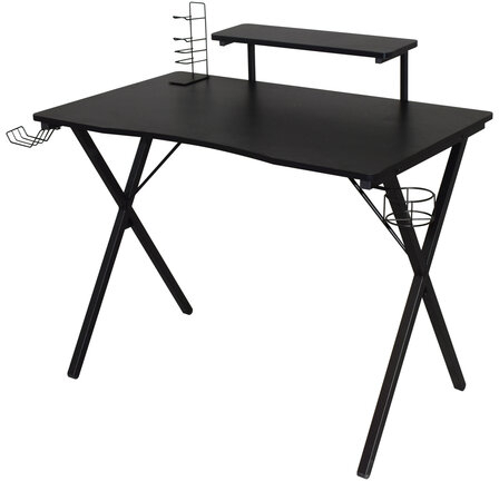 Стол компьютерный на металлокаркасе BRABIX &quot;TECH GT-002&quot;, 1000х635х750 мм, черный, 641858