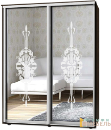 Шкаф-купе 2х дв Стандарт Пескоструй № 56+56