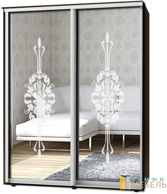 Шкаф-купе 2х дв Стандарт Пескоструй № 56+56