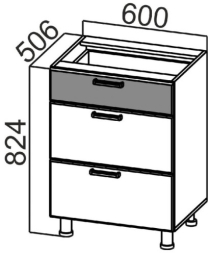 Стол-рабочий С600я (с ящиками) Модерн