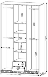 Шкаф 3-х дверный Мария-Луиза 3