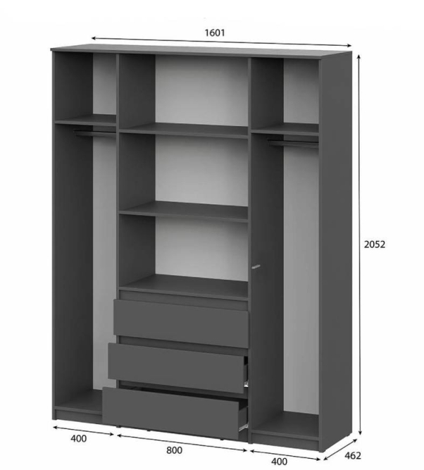 Шкаф четырехстворчатый Денвер (NN)