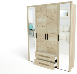 Шкаф 4-х дверный Мале