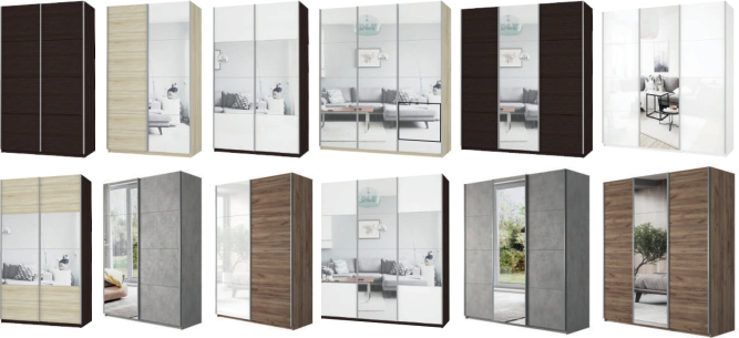 Шкаф-купе Прайм 2-х дверный (ЛДСП) Серый диамант