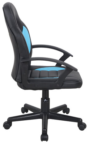 Кресло компьютерное BRABIX "Spark GM-201", экокожа, черное/голубое, 532505