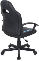 Кресло компьютерное BRABIX "Spark GM-201", экокожа, черное/голубое, 532505