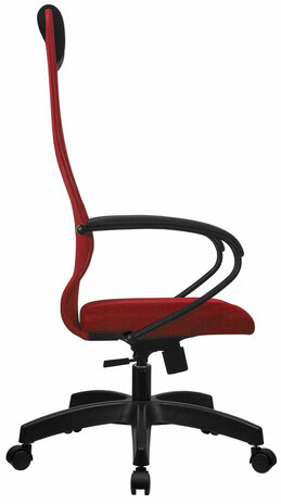 Кресло офисное МЕТТА "SU-B-8" пластик, ткань-сетка, сиденье мягкое, красное