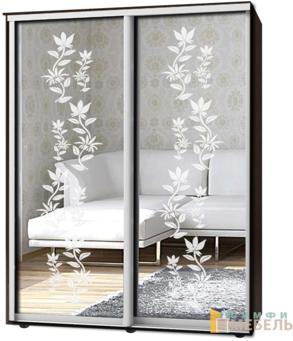 Шкаф-купе 2х дв Стандарт Пескоструй № 57+57
