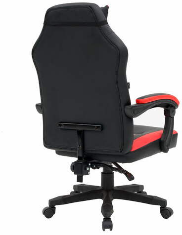 Кресло компьютерное CROMEX "Start GM-105", две подушки, экокожа, черное/красное, 532957