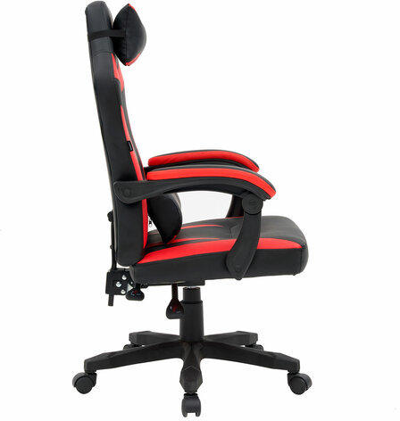 Кресло компьютерное CROMEX "Start GM-105", две подушки, экокожа, черное/красное, 532957