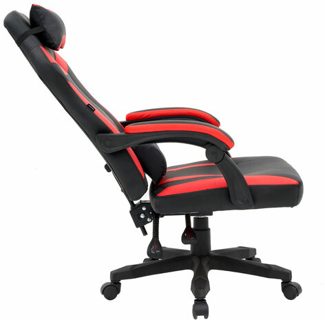 Кресло компьютерное CROMEX "Start GM-105", две подушки, экокожа, черное/красное, 532957