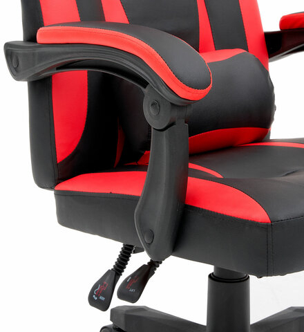 Кресло компьютерное CROMEX "Start GM-105", две подушки, экокожа, черное/красное, 532957