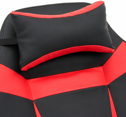 Кресло компьютерное CROMEX "Start GM-105", две подушки, экокожа, черное/красное, 532957